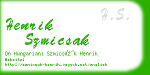 henrik szmicsak business card